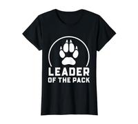 Leader of The Pack Wolf Paw - Gráfico de liderazgo Familiar Camiseta gráfica económica, Mujer, Negro, XS