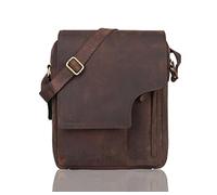 LEADERACHI Hunter Leather 25 Ltr Brown Messenger Bag