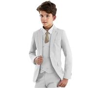 LeaderBeauty Traje Formal de 3 Piezas con Solapa de Pico para Niños - Blazer, Chaleco, Pantalones - Esmoquin para Fiesta de Boda