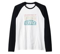 Leadership Club Decir Liderazgo a través del Servicio Camiseta Manga Raglan
