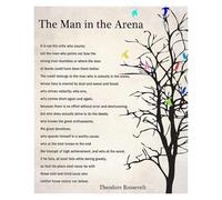 Leadership & Motivation Wall Art - Featuring Roosevelt's Man in the Arena Quote, Framed for Office & Study Room(Framed,12x18inch(30x45cm))