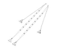 Leadigol Correa de hombro de perla, correas de brasier ajustables, cadena de metal invisible de verano, accesorios de brasier de boda, plateado, Talla única