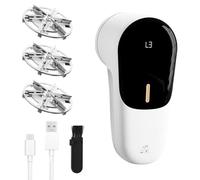 LeadsaiL Afeitadora de Tela, removedor de Pelusa eléctrico de 6 Cuchillas, desfuzzer de suéter Recargable con Pantalla Digital LED, Carga rápida Tipo C, afeitadora de Pelusas Ajustable de 3
