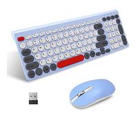 LeadsaiL Combo de teclado y mouse inalámbricos, juego de mouse USB inalámbrico y teclado de computadora, compacto y silencioso para laptop Windows, escritorio, PC, colorido