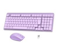 LeadsaiL FA98 Mechanische Tastatur und Maus Set Kabellos, QWERTZ Layout Funktastatur mit Maus, Low-Profile Rotem Schalter, 98 Tasten Kompakte Keyboard,1600 dpi Mouse für Windows MacOS PC Laptop-Lila