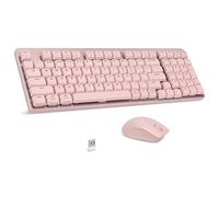 LeadsaiL FA98 - Teclado y mouse mecánicos inalámbricos, 2.4 GHz, interruptor rojo de perfil bajo, teclado compacto delgado 96% mecánico de 98 teclas y mouse silencioso para Windows/MacOS PC, portátil,