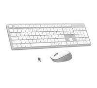 LeadsaiL K786 - Combo de teclado y mouse inalámbricos, 2.4 GHz sin retrasos, teclado ergonómico de tamaño completo, mouse silencioso para Windows, Mac, PC, portátil, atajos de 12 FN, batería de larga
