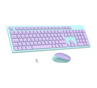 Leadsail K786 Juego de teclado inalámbrico y ratón con teclado numérico, disposición alemana QWERTZ, 2,4 GHz inalámbrico con receptor USB 2 en 1, duración de la batería de 12 meses para PC/ordenador