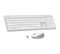 Leadsail K786 Juego de teclado inalámbrico y ratón con teclado numérico, disposición alemana QWERTZ, 2,4 GHz inalámbrico con receptor USB 2 en 1, duración de la batería de 12 meses para PC/ordenador