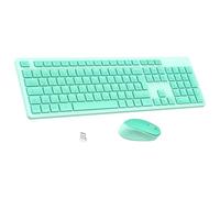 Leadsail K786 Juego de teclado inalámbrico y ratón con teclado numérico, disposición alemana QWERTZ, 2,4 GHz inalámbrico con receptor USB 2 en 1, duración de la batería de 12 meses para PC/ordenador