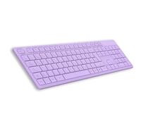 LeadsaiL K786 Kabellose Tastatur QWERTZ Deutsch - 2.4 GHz USB, Multimedia Tasten, leise für PC Laptop Windows-Lavender