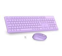 LeadsaiL K786 QWERTZ - Juego de Teclado inalámbrico y ratón inalámbrico (2,4 GHz, con Nano Receptor USB 2 en 1 para PC/Ordenador portátil