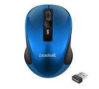 LeadsaiL Ratón inalámbrico, 1600 PPP, 2,4 GHz con Receptor USB, 4 Botones, Clic y Desplazamiento silenciosos, duración de la batería de 15 Meses, compatibilidad con Varios Dispositivos - Azul