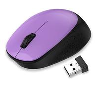 LeadsaiL Ratón inalámbrico, 2,4 G, ratón silencioso con Receptor USB, Seguimiento óptico de 1600 PPP, ratón de 3 Botones, para Zurdos y diestros, Compatible con PC, Mac, portátil, Windows, Morado