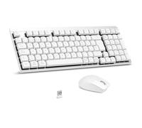 LeadsaiL Teclado Mecánico de Perfil Bajo, FA98 Pack Teclado y Ratón Inalámbrico con Switch Rojo, 2.4GHz Conexión, Linear Teclas QWERTY Español Keyboard con Teclado numérico para Windows, Mac-Plata