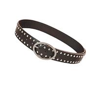LEADSDGE Cinturón con remaches para mujer, de poliuretano, a juego, con hebillas de horno occidentales, cintura ajustable, cinturón punk, café, Talla única