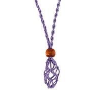 LEADSDGE Colgante de cristal natural para bolsillo de red, collar de cristal, piedra para reiki, manualidades con cuerda tejida, Cuerda de algodón, Cuerda de algodón