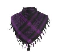 LEADSDGE Pañuelo Shemagh para hombre, bufanda cuadrada Keffiyeh, diseño de calavera, borlas, pañuelo árabe, multifuncional, chal, Negro Púrpura, Talla única