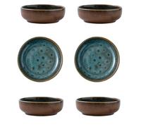 LEADSDGE Paquete de 6 platos de cerámica de estilo japonés de hasta 200 °C para salsas y uso en la cocina, platos multiusos de diseño elegante