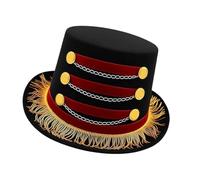 LEADSDGE Sombrero de magos con temática de circo, transpirable, de ala corta, ideal para disfraces de cosplay, accesorios de espectáculo mágico para adultos