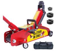 LEADSTAND Gato hidráulico con bloqueo automático, gato hidráulico plano 2.5T | Altura de entrada 140-385 mm | Gato hidráulico Jack