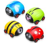 LEADSTAR Coches Juguete para Bebés 1 Año, 4 Vehículos Press and Go para Niños Pequeños, Juguetes Educativos de Aprendizaje, Regalo Original Niño Niña 12 18 24 Meses