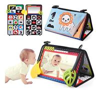 LEADSTAR Espejo Bebe Montessori con Libro Blanco y Negro,Plegable Libro Interactivo de Tela Sensoriales para Bebé 0-12 Meses,Montessori Juegos Educativo Regalo para Recien Nacido Niñas Niños (5911)