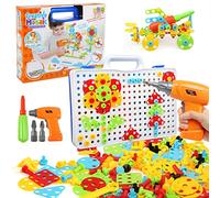 LEADSTAR Juego de 237 piezas de mosaico Montessori juguetes a partir de 3, 4 y 5 años, caja de herramientas para niños, rompecabezas, herramientas creativas, juguetes para niños de 3 a 6 años