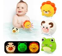 LEADSTAR Juguete Baño Bebe,Juegutes Animal de Baño con Luz Juguete Bañera sin Agujeros,Juguetes bañera Piscina Playa,Juguetes Piscina Bebe,Juguetes de Baño para Bebé 1 2 3 Años,Regalo Bebe 1 año