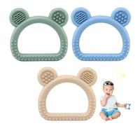LEADSTAR Mordedor Bebe,3 Pcs Juguete la Dentición del Bebé Mordedor de Silicona,Juguete Agarrar Sensoriales Mordedores 0-3 3-12 Meses,Regalo Bebe Recien Nacido Niño Niña