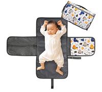 LEADSTAR Portátil Cambiador, Impermeable Cambiador de Pañales para Bebé, Cambiador de Viaje, Lavable Plegable Orinal Infantil Pad Kit de Cambiador Para el Hogar Viaje Fuera (Gris) (Blanco)