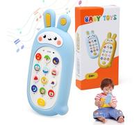 LEADSTAR Teléfono de Juguete para Bebé, Falso Móvil Musical con Sonidos y Melodías, Juguete Interactivo para Niños 1 2 3 Años, Regalo Bebé 6 9 12 Meses (Azul)