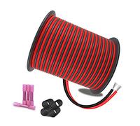 LEADTOPS 30 Metro 18 Calibre Cable Extensión Línea 2 pines, 2x0.8mm² Cable Rojo y Negro de Cobre Estañado, 12/24V DC 18AWG Flexible 2 Conductores de Conexión Cable para Cinta LED,Banda de Iluminación