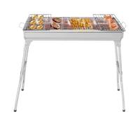 Leadzm - Barbacoa de carbón de leña, acero inoxidable, barbacoa plegable de camping, 70 x 31 x 71 cm, exterior, terraza, camping, barbacoa, uso de 5 a 10 personas (70 x 31 x 71 cm)