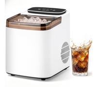 LEADZM - Máquina de hielo (12 kg/24 horas, 9 glacons en 6 - 10 minutos, 2 tamaños de hielo, máquina de hielo con asa portátil para casa, fiesta, oficina y camping, color blanco