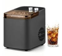 LEADZM - Máquina de hielo (12 kg/24 horas, 9 glacons en 6-10 minutos, 2 tamaños de vidrios, máquina de hielo con asa portátil para casa, fiesta, oficina y acampada, color negro