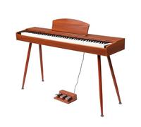 LEADZM Piano digital de 88 teclas con soporte, teclado totalmente pesado, piano eléctrico con 3 pedales, 2 sistemas Bluetooth, adecuado para principiantes, color nogal
