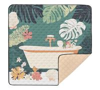 Leaf - Alfombra de juego para bañera retro grande y resistente para interiores y exteriores, no tóxica, para bebés y niños pequeños, 50 x 50 pulgadas