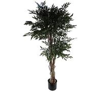 Leaf Árbol Artificial Realista de ficus fruticosa japonés, 140 cm UV Ruscus