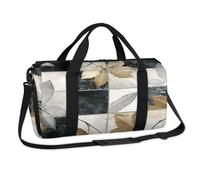 Leaf Art - Bolsa deportiva de mármol cuadrado para fin de semana, bolsa de noche, casual, para viajes, gimnasio, equipaje, para niños, niñas, niños, mujeres y hombres
