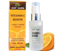 leaf aura Suero de hoja de vitamina C sin sulfatos, fórmula orgánica y natural, ilumina la piel con impurezas, fabricado en Canadá, 10 onzas