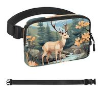 Leaf Deer - Riñonera unisex de moda, riñoneras cruzadas, deportivas, delgadas, a la moda, para correr, senderismo, senderismo, mujer y hombre, Multicolor 05, 1.5x9.0x5.9in/4x23x15cm