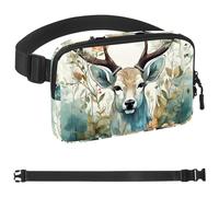 Leaf Deer - Riñonera unisex de moda, riñoneras cruzadas, deportivas, delgadas, a la moda, para correr, senderismo, senderismo, mujer y hombre, Multicolor 10, 1.5x9.0x5.9in/4x23x15cm