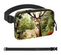 Leaf Deer - Riñonera unisex de moda, riñoneras cruzadas, deportivas, delgadas, a la moda, para correr, senderismo, senderismo, mujer y hombre, Multicolor 08, 1.5x9.0x5.9in/4x23x15cm