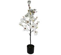 Leaf Design UK - Árbol de Flores Artificiales realistas, Magnolia Blanca de 110 cm