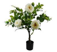 Leaf Design UK - Árbol de Flores Realista, 70 cm, Planta Artificial de Rosa Camelia Blanca