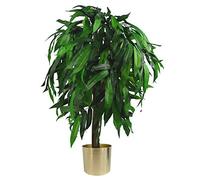 Leaf Design UK - Maceta de plástico para árbol de Mango Artificial, Color Verde y Dorado, 100 cm (LEAF-7237-7201)