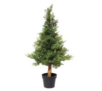 Leaf Cedar 7506-7505-7504-7503-7502-7501 Hoja 95cm Cedro ciprés Artificial Topiary árbol UV Protegido, Verde, 95 cm