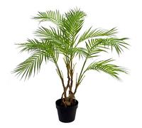 Leaf Hoja Artificial Palma Planta Torcida Detalle Tronco, Areca Natural 90cm, 90 cm
