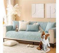 Leaf Jacquard Sofa Cover Cotton Non-Slip Couch Cover Thickened Sofa Slipcover for 3 2 4 Cushion Couch Solid Color Washable Sectional Couch Covers for L/U Shaped,White,70 * 90cm/27.6 * 35.4in(Blue,Pill